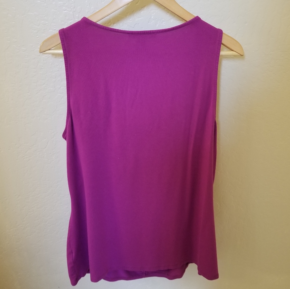 WHBM Dark Magenta Pink Sleeveless Top XL - Picture 2 of 5